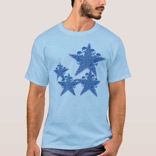 Skulls Stars Blue T-shirt (Voorkant)