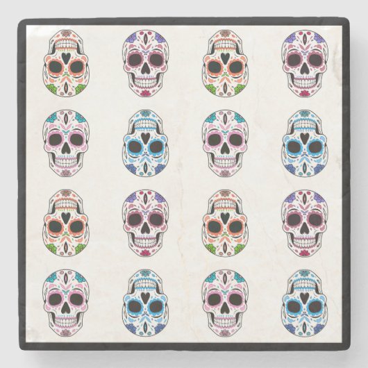 Skulls Stenen Onderzetter (Voorkant)