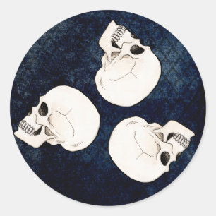 Skulls triskel ronde sticker