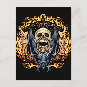 Skulls, Vampiers en Bats Gothic Design van Al Rio Briefkaart