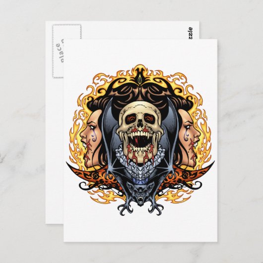 Skulls, vampiers en vleermuizen, aanpasbaar aan Al Briefkaart (Voorkant / Achterkant)