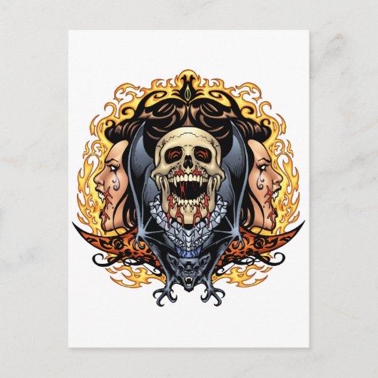 Skulls, vampiers en vleermuizen, aanpasbaar aan Al Briefkaart (Voorkant)