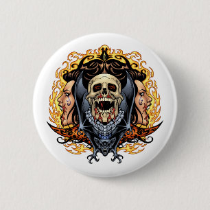 Skulls, vampiers en vleermuizen, aanpasbaar aan Al Ronde Button 5,7 Cm