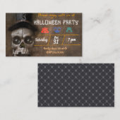 Skulls van het Halloween-feest van de behuizing  Informatiekaartje (Voorkant / Achterkant)