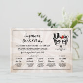 Skulls Vrijgezellenfeest Reisschema Bachelorette R Kaart (Staand voorkant)