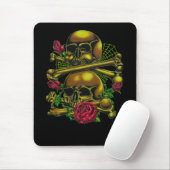 Skulls, Webs en Rozen Mousepad Muismat (Met muis)