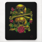 Skulls, Webs en Rozen Mousepad Muismat (Voorkant)