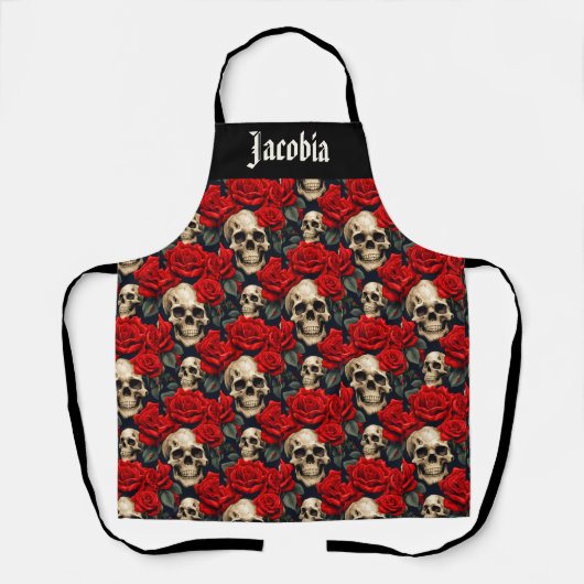 Skulls with Red and Black Roses Schort (Voorkant)