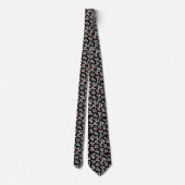Skulls with red flowers - tie -corbata stropdas (Achterkant)