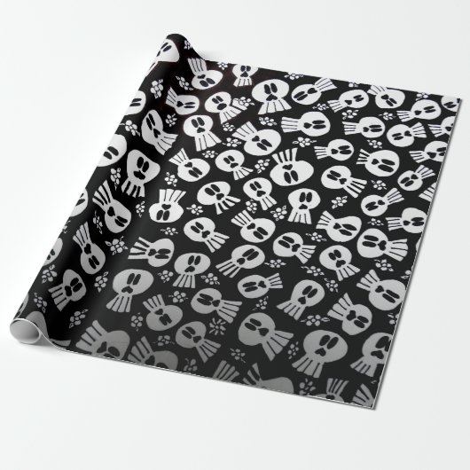 Skulls -wrapping paper cadeaupapier (Uitgerold)