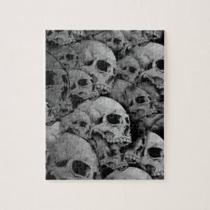 Skulls (zwart-wit) legpuzzel