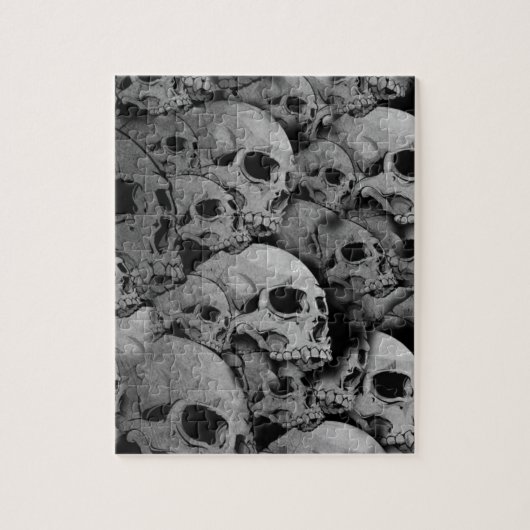 Skulls (zwart-wit) legpuzzel (Verticaal)