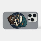 Skully beanie hipster. iPhone hoesje (Achterkant horizontaal)