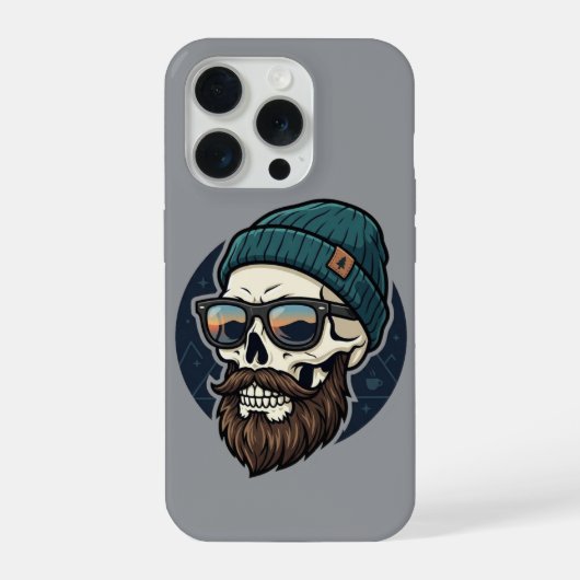 Skully beanie hipster. iPhone hoesje (Achterkant)