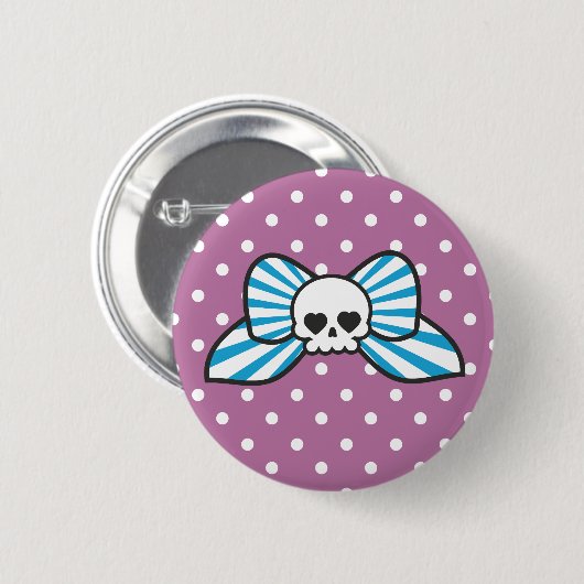 Skully Bow Ronde Button 5,7 Cm (Voorkant /achterkant)