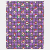 Skully Claus Plaid Fleece Deken (Voorkant)