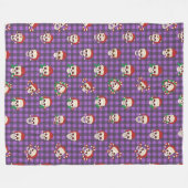 Skully Claus Plaid Fleece Deken (Voorkant (Horizontaal))