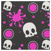 Skully (Hot Pink) Stof (Close Up)