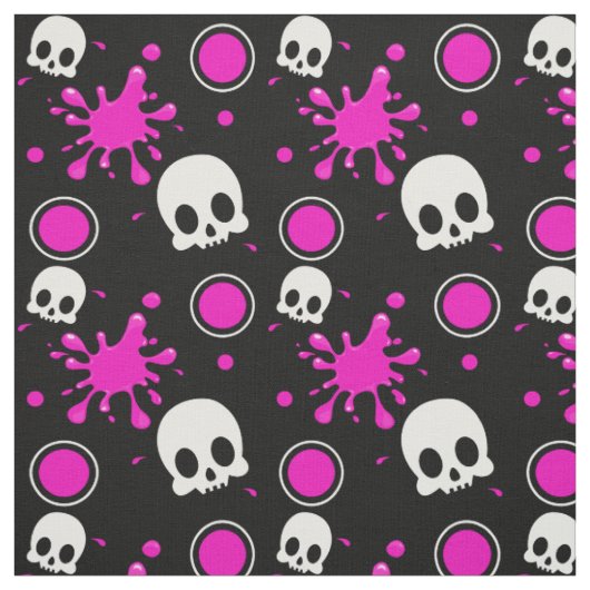 Skully (Hot Pink) Stof (Swatch)