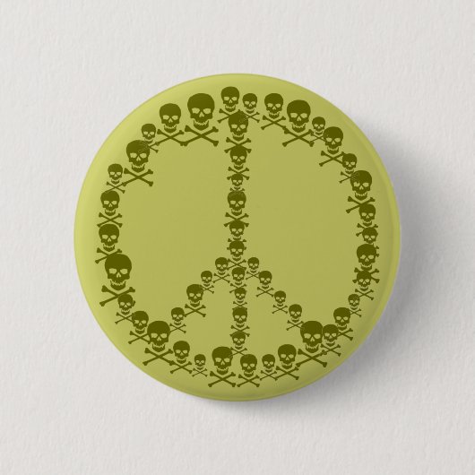 Skully Peace Sign Ronde Button 5,7 Cm (Voorkant)