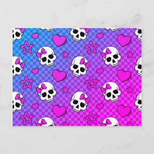 Skully Pop Kawaii Briefkaart