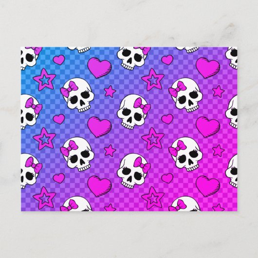 Skully Pop Kawaii Briefkaart (Voorkant)