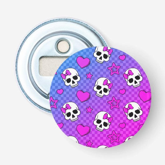 Skully Pop Kawaii Button Flesopener (Voorkant)