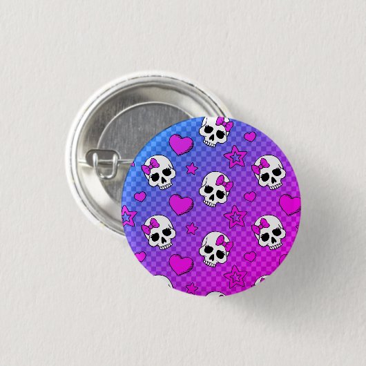 Skully Pop Kawaii Ronde Button 3,2 Cm (Voorkant /achterkant)