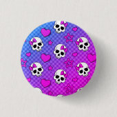 Skully Pop Kawaii Ronde Button 3,2 Cm (Voorkant)