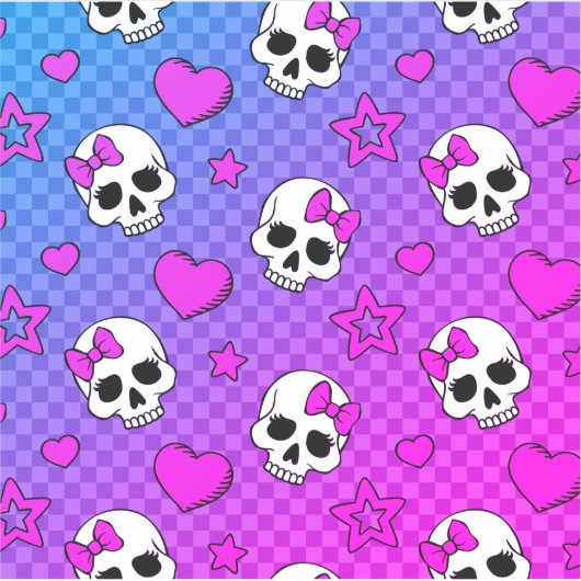 Skully Pop Kawaii Sticker (Voorkant)