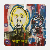 Skully Skull Metal Car Ornament (Voorkant)