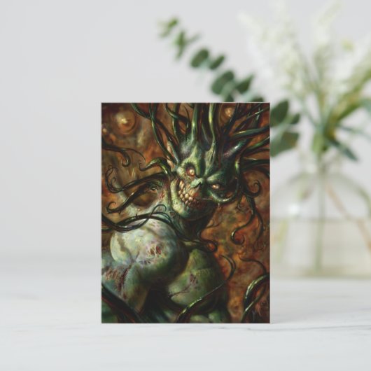 Skully Tentacle Head Briefkaart (Staand voorkant)