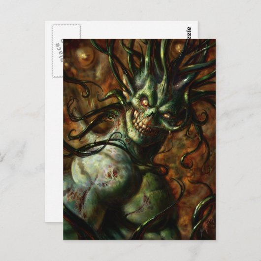 Skully Tentacle Head Briefkaart (Voorkant / Achterkant)