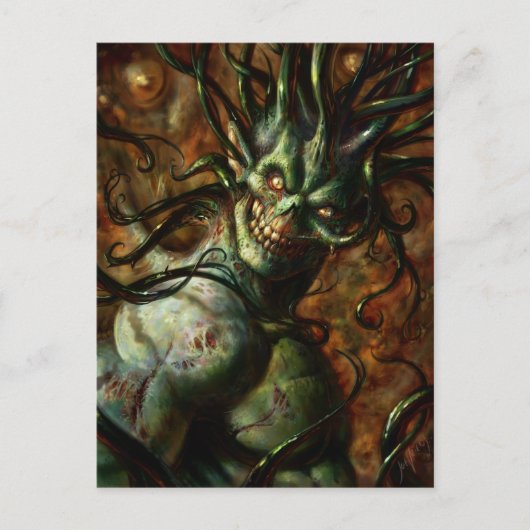 Skully Tentacle Head Briefkaart (Voorkant)