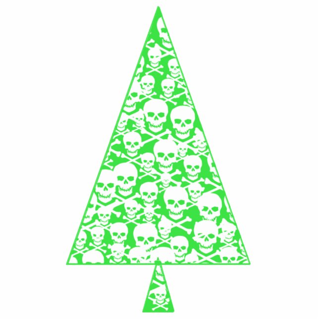 Skully Xmas Tree Fotobeeldje Ornament (Voorkant)