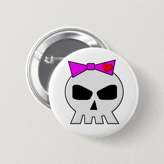 SkullyBow-220 Ronde Button 5,7 Cm (Voorkant /achterkant)