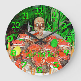Skully's Cajun hete bubbelbad muurklok Grote Klok