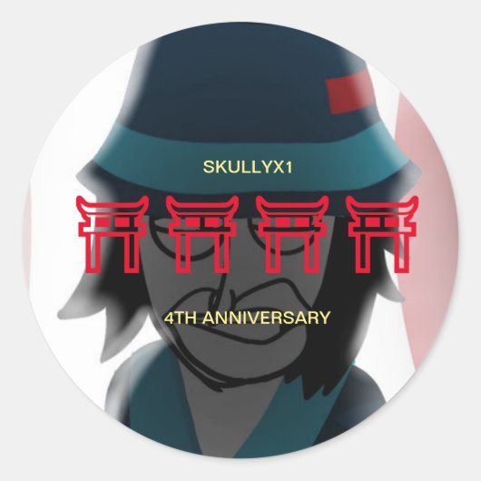 Skullyx1 4e Ann Ronde Sticker (Voorkant)