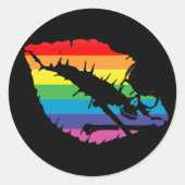 skullz en lippen. ronde sticker (Voorkant)