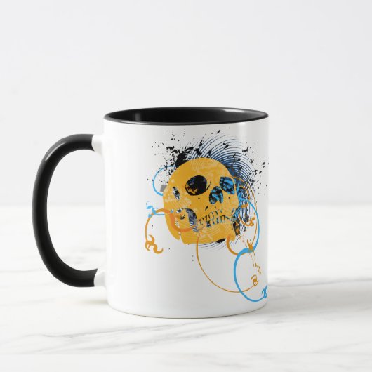 skullz. omhoog verdraaide pijlen. mok (Links)
