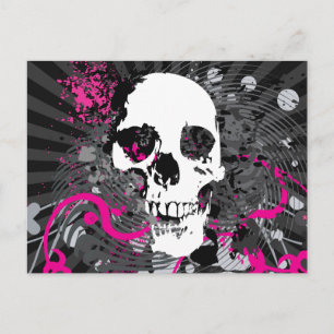 skullz. rechte verdraaide pijlen. briefkaart