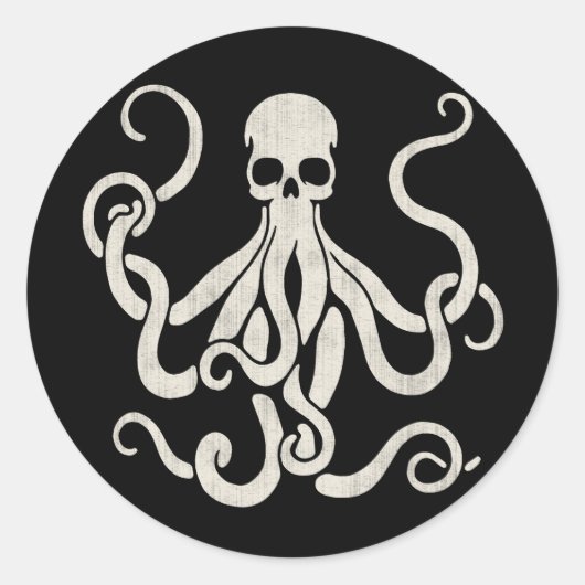 Skultopus Ronde Sticker (Voorkant)