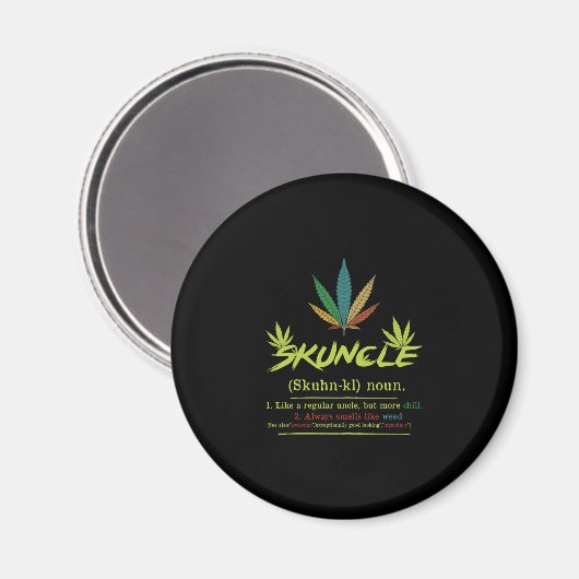 Skuncle Definition Weed Roking Oom Funny Stoner Magneet (Voorkant / Achterkant)
