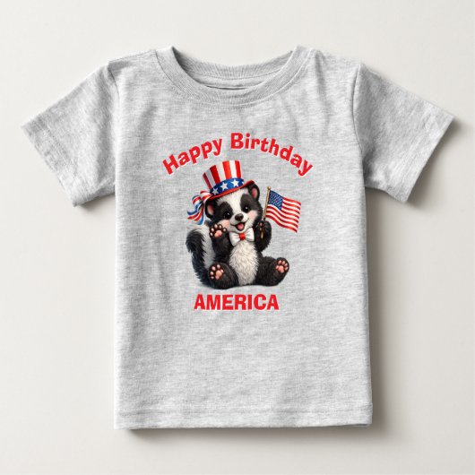 Skunk (5ab) Patriottisch Kinder T-Shirt (Voorkant)