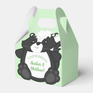 Skunk Baby shower Green Bedankdoosjes
