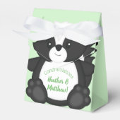 Skunk Baby shower Green Bedankdoosjes (Voorkant Zijde)