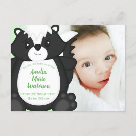 Skunk Baby shower Green Briefkaart