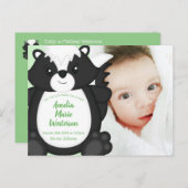 Skunk Baby shower Green Briefkaart (Voorkant / Achterkant)
