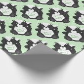 Skunk Baby shower Green Cadeaupapier (Hoek)