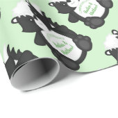 Skunk Baby shower Green Cadeaupapier (Rol Hoek)